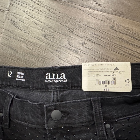 a.n.a Embellished Womens High‎ Rise Wide Leg Jean - Picture 9 of 14